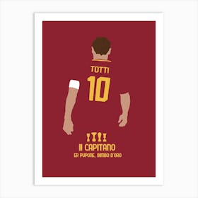 Italian Football Roma Totti Art Print