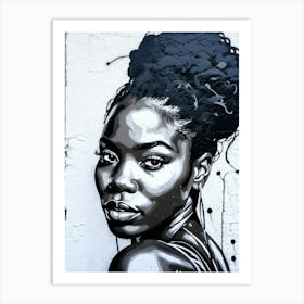 Graffiti Mural Of Beautiful Black Woman 92 Art Print