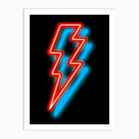 Neon Bowie Bolt  Art Print