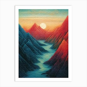 Sunset Over The Mountains Art Print