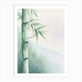Bamboo Tree Atmospheric Watercolour Painting 5 Art Print