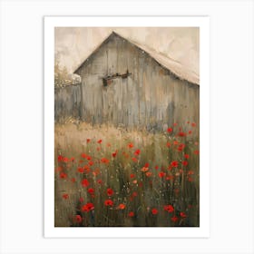 Poppies In The Barn 2 Art Print