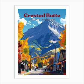 Crested Butte Colorado Fall Art Illustration Art Print