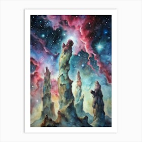 A Dazzling Poster Of The Pillars Of Creation In Th (1) Art Print