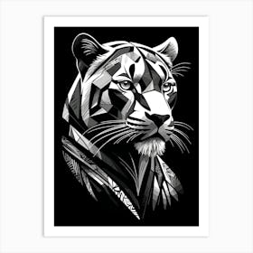 Modern Silver Panther Art Print