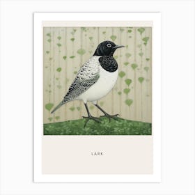 Ohara Koson Inspired Bird Painting Lark 1 Poster Art Print