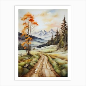 Road To The Mountains 1 Art Print