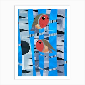 Robins in the Trees Art Print