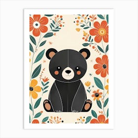 Floral Cute Baby Bear Nursery (19) Art Print