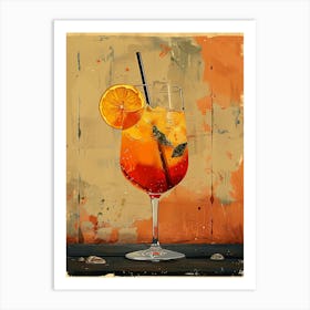 Aperol Spritz Orange 123 Art Print