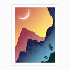 Sunset Over Mountains Art Print