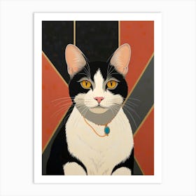 Cat With Necklace Art Print