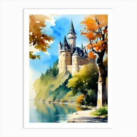 Castle By The Lake 1 Art Print