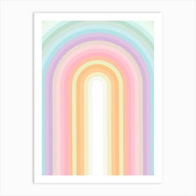 Serene Abstract Pastel Day Dream Rainbow Art Print