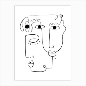 Black And White Faces Art Print