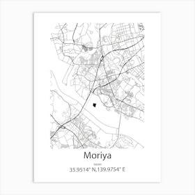 Moriya,Japan Minimalist Map Affiche