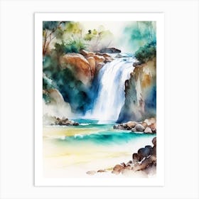 Waterfall Beach, Australia Water Colour  (1) Art Print