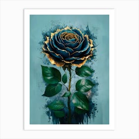 Blue Rose Canvas Print Art Print