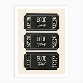 Good Times Tickets, y2k College Art, Dorm Decor, Neutral Art Print