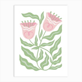 Pink Tulip Blooms Art Print