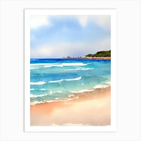 Plage De La Caravelle, Guadeloupe Watercolour Art Print