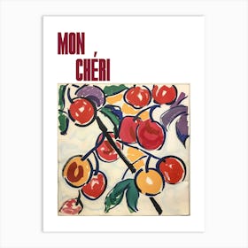 Mon Cheri Poster Summer Cherries Painting Matisse Style 10 Art Print