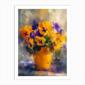 Pansies In A Vase Art Print