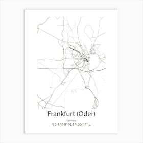 Frankfurt,Germany Minimalist Map Art Print