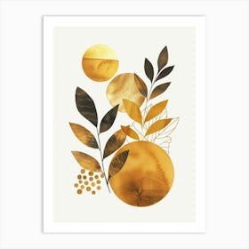 Golden Leaves Canvas Print Art Print