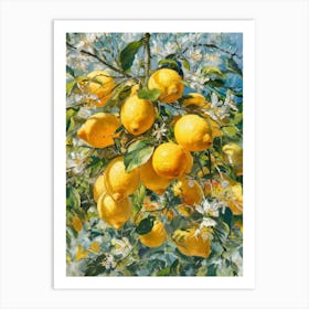 Oil Painting Of Lemons Art Print