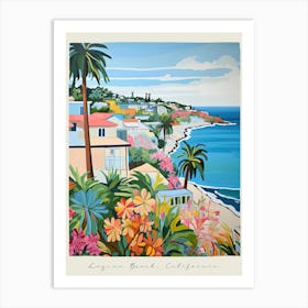 Poster Of Laguna Beach, California, Matisse And Rousseau Style 1 Art Print