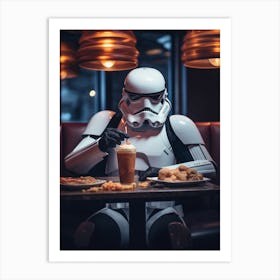 Stormtrooper At A Restaurant 2 Art Print