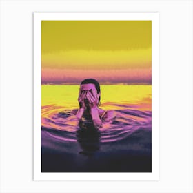 Psychedelic Ocean Portrait Art Print