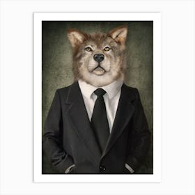 Wolf In Suit Art Print