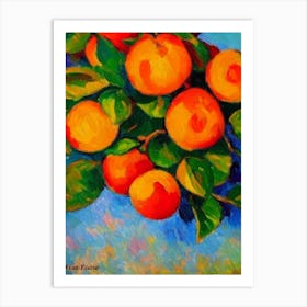 Apricot Fruit Vibrant Matisse Inspired Painting Fruit Art Print