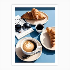 Coffee And Croissants Art Print