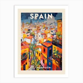 Valencia Spain 5 Fauvist Painting Travel Poster Art Print