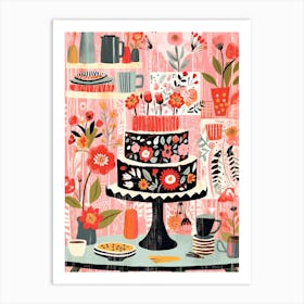 Birthday Cake Illustration 7 Art Print