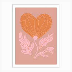 Heart Flower Illustration Art Print