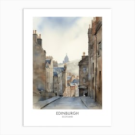 Edinburgh Scotland Watercolour Travel Poster 1 Art Print