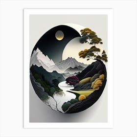 Landscapes 18, Yin and Yang Illustration Art Print