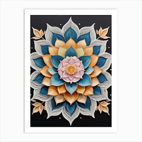 Mandala Lotus Flower National Flower Art Art Print