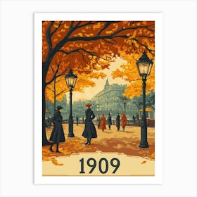 Aihrgdesign A Nostalgic Poster Of A 1909 City Park Featuring Art Print