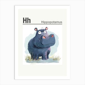 Animals Alphabet Hippopotamus 1 Art Print