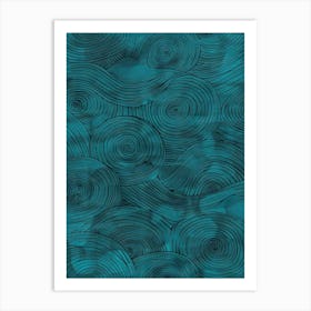 Teal Swirls 2 Art Print