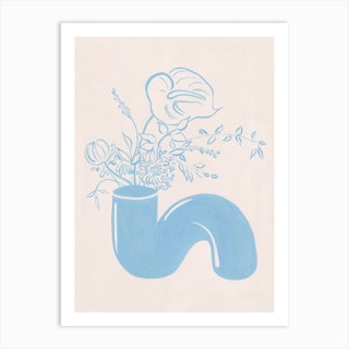 S Flower Vase by Jaron Su Art Print