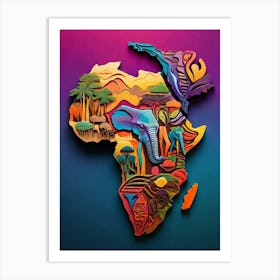 Africa Map 5 Art Print