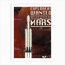 Spacex Mars Art Print