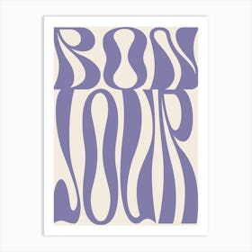 Retro Bonjour - Purple Art Print