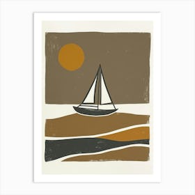 Sailboat At Sunset 30 Art Print